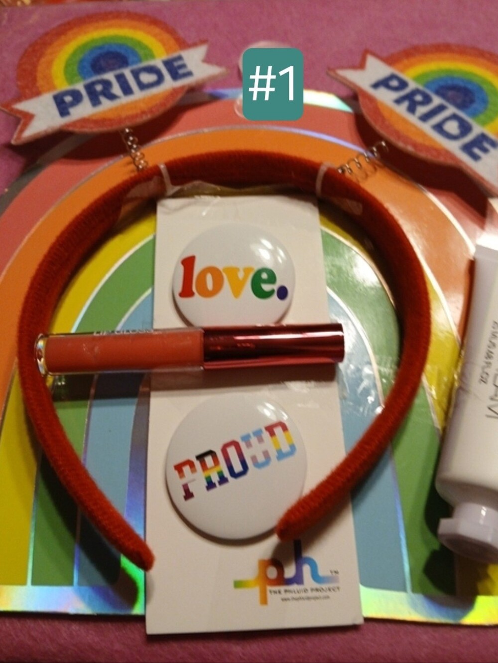 The Pride Pack — Red Headband & Rainbow Pins Gift Set Choose From All 3!!!